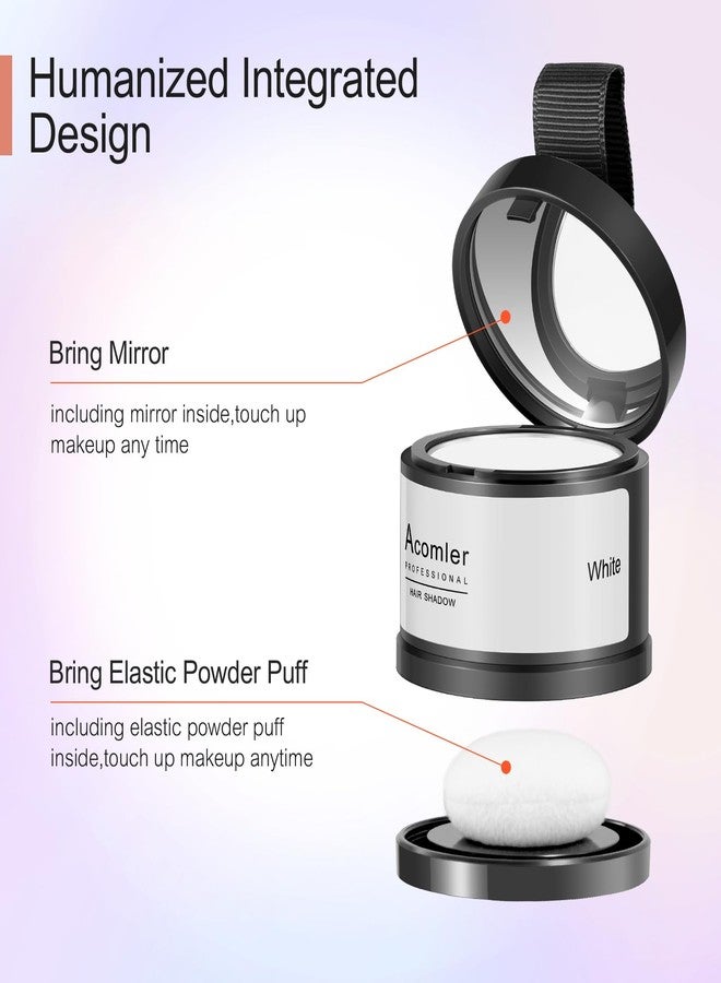 أكوملير بودرة أكوملر لتغطية جذور الشعر فوراً، بودرة لتغطية جذور الشعر، بودرة لتغطية خط الشعر الأبيض للشعر الخفيف، تغطية الشعر الرمادي للنساء والرجال ذوي الحواجب، خط اللحية، وبقع الصلع (أبيض) - Image 4